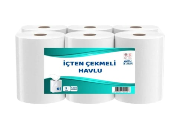 MAVİ BEYAZ İÇTEN ÇEKMELİ HAVLU (DEV RULO)